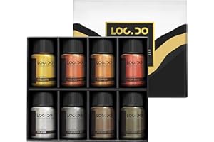 LOCDO Mica Powder, Pearlescent Color Pigment - Art Set for Resin Epoxy - for Soap Making, Nail Polish, Lip Gloss, Eye Shadow, Slime & Candle (8 Color Metillic-pigment)