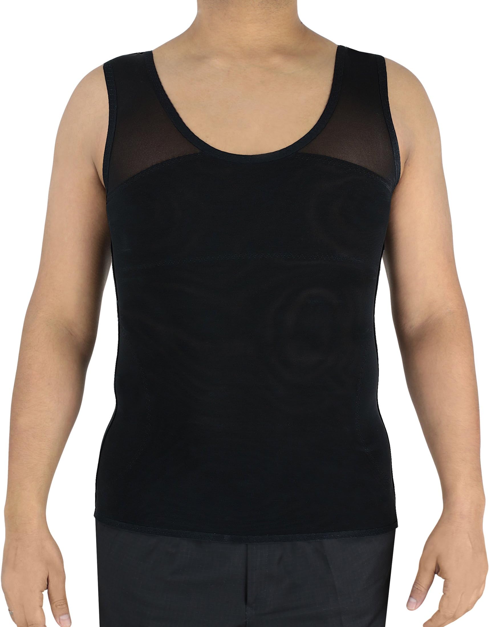 Confidence Bodywear Men’s Gynecomastia Compression Shirt - Body Slimming Vest, Discreet Tank Top