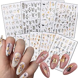 Laser Gold Flowers Leaf Leopard Print Abstract Face