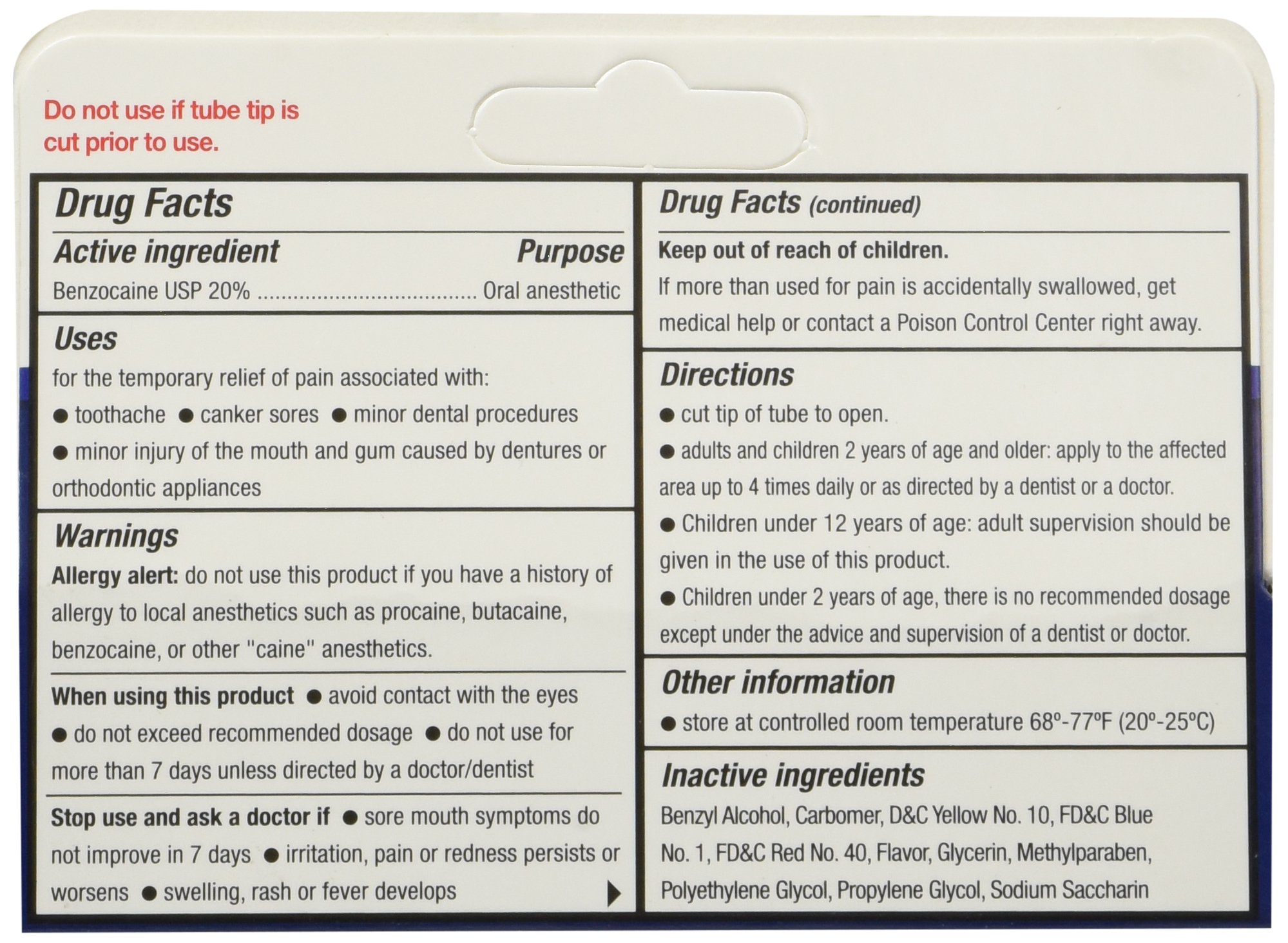 Equate Orasol, Oral Anesthetic Gel, Benzocaine 20, 0.33 Oz