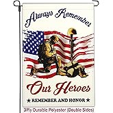 Kmxzint Memorial Day Patriotic Garden Flag 12x18 Inch Double Sided 4th of July Flags for Outside Independence Veterans Day Flag Outdoor House Yard Holiday Decoration Garden Flag