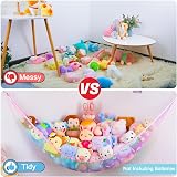 MHJY Toy Hammock for Stuffed Animals LED Light Large Corner Net view 5