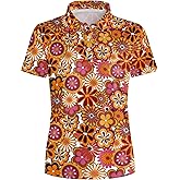 HUURAY Women's Golf Shirt Moisture Wicking Quick Dry Polo Shirts Golf Outfits Golfer Gifts Ladies Polo Shirts