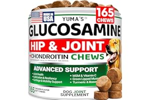 Glucosamine for Dogs - Hip and Joint Supplement for Dogs - 165 Chews- Glucosamine Chondroitin Chews - Joint Pain Relief Suppl