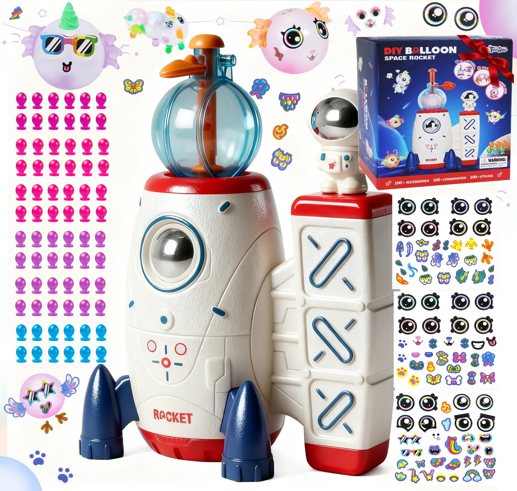 Photo 1 of Zlshmoee 195PCS DIY Balloon Craft Kit for Kids – Space Magic Creative Balloon Toy Set with Pump, Stickers & Decorations, Fun Arts and Crafts Activity, Perfect Birthday & Holiday Gift for Boys & Girls