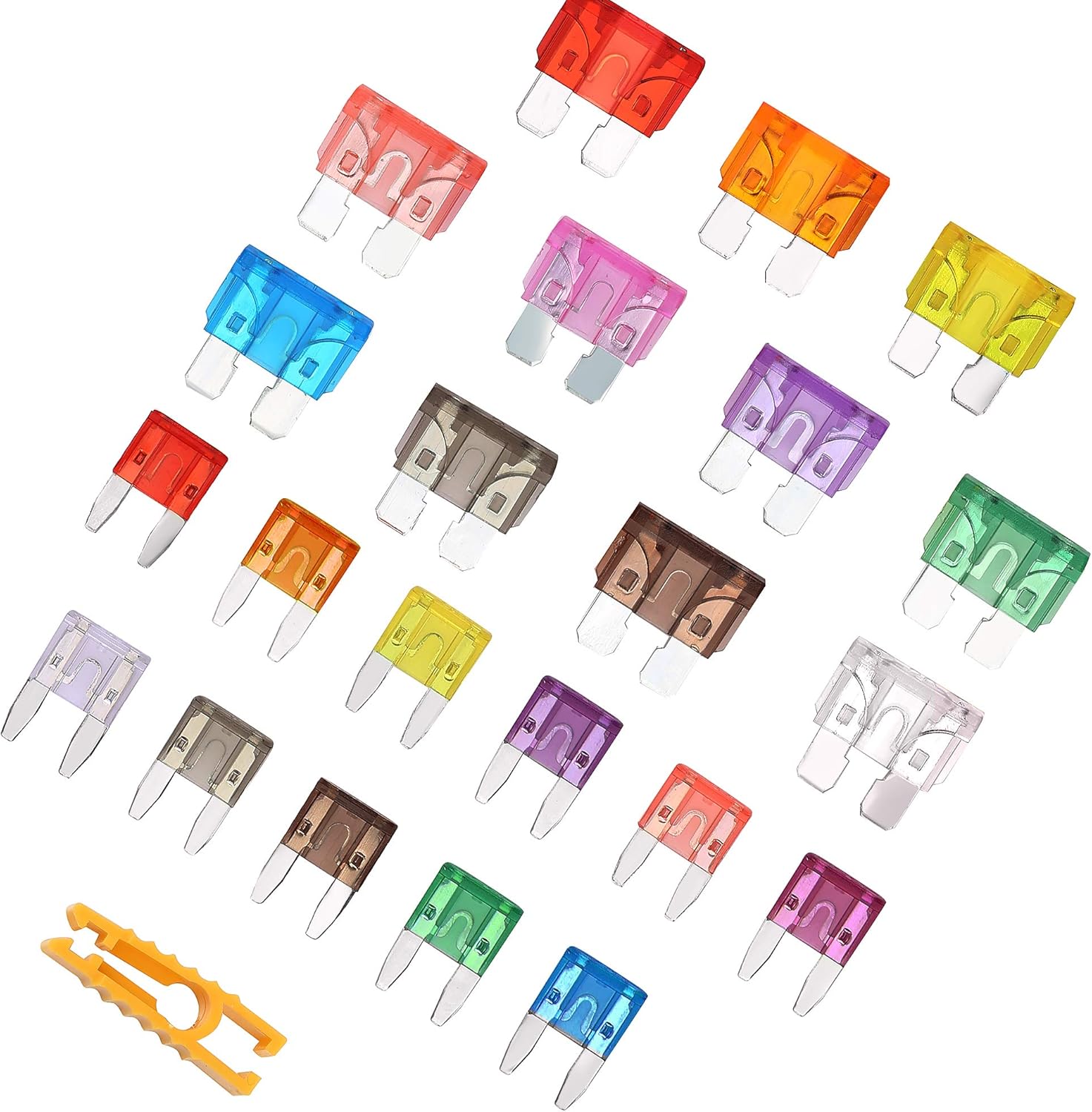 CrocSee 250 Pieces - Car Fuses Assortment Kit, Blade-type Automotive Fuses - Standard & Mini Size (2A/3A/5A/7.5A/10A/15A/ 20A/25A/30A/35A/40A), Replacement Fuses for Car/RV/Truck/Motorcycle/Boat: Automotive