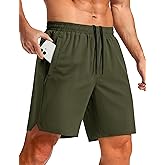 TACVASEN Men's Athletic Running Shorts with Zipper Pocket 7" Quick Dry Gym Workout Shorts Summer Outdoor Hiking