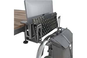 NODOCA 2-Slot Laptop Storage for Desk, Vertical Laptop Stand for Desk, MacBook Vertical Stand, with Headphone Holder, Desk Side Storage for MacBook/Surface/Samsung/HP/Dell[L, Black]