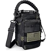 DEFUNX Water Bottle Sleeve - Water Jug Holder with Strap Cross-Body Bottle Carrier with MOLLE System Tactical Military Style Bag