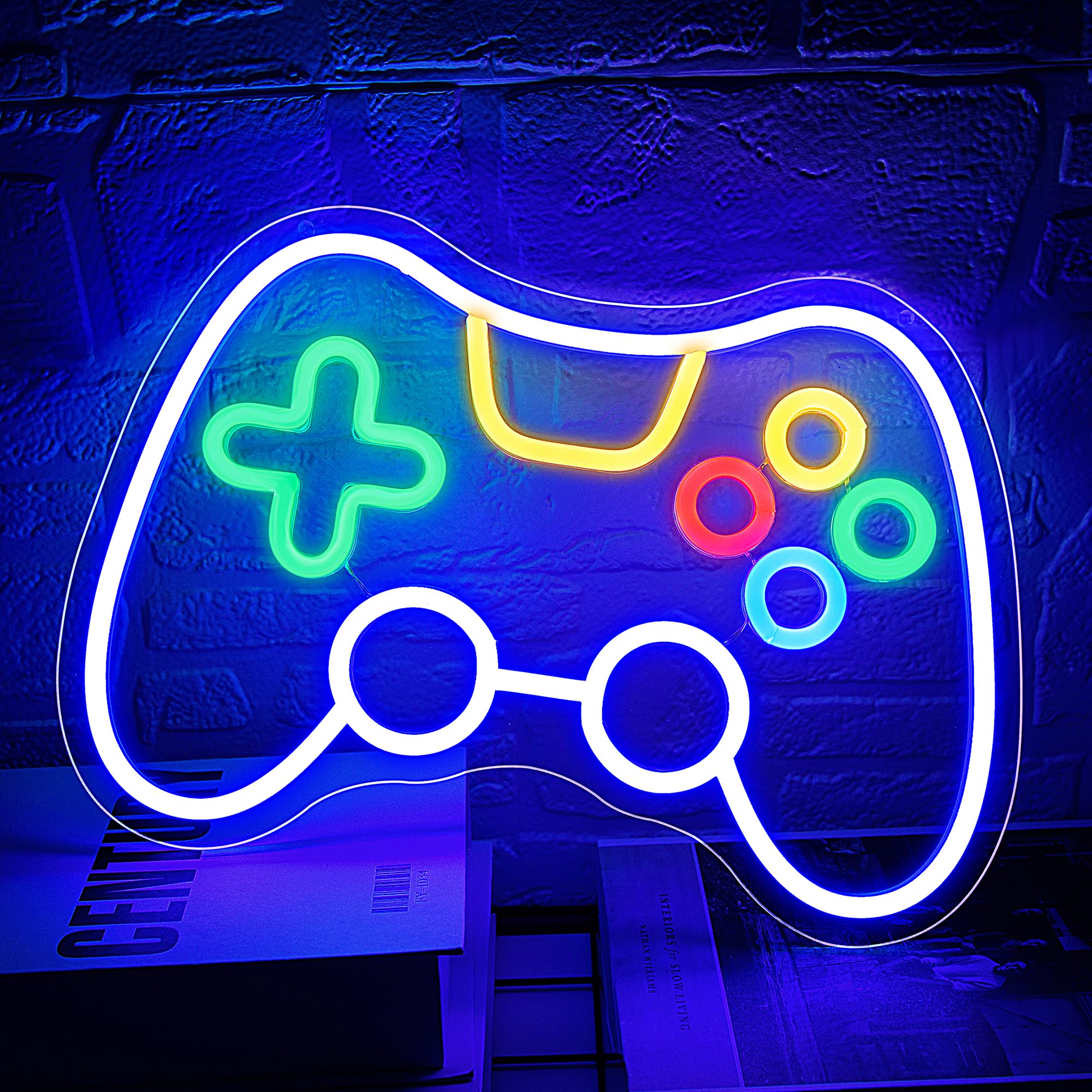 SHENEON Game Neon Sign for Wall Decor Gaming Neon Light Sign Powered by USB Gamer Led Light Sign for Gaming Room Accessories Bedroom Boys Gifts Man Cave Party Decoration,Size 14 * 9.5in(XD021)
