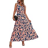 BTFBM Women Summer Dresses Casual Sleeveless Maxi Dresses Cute Floral Long Dress Wedding Guest Dress