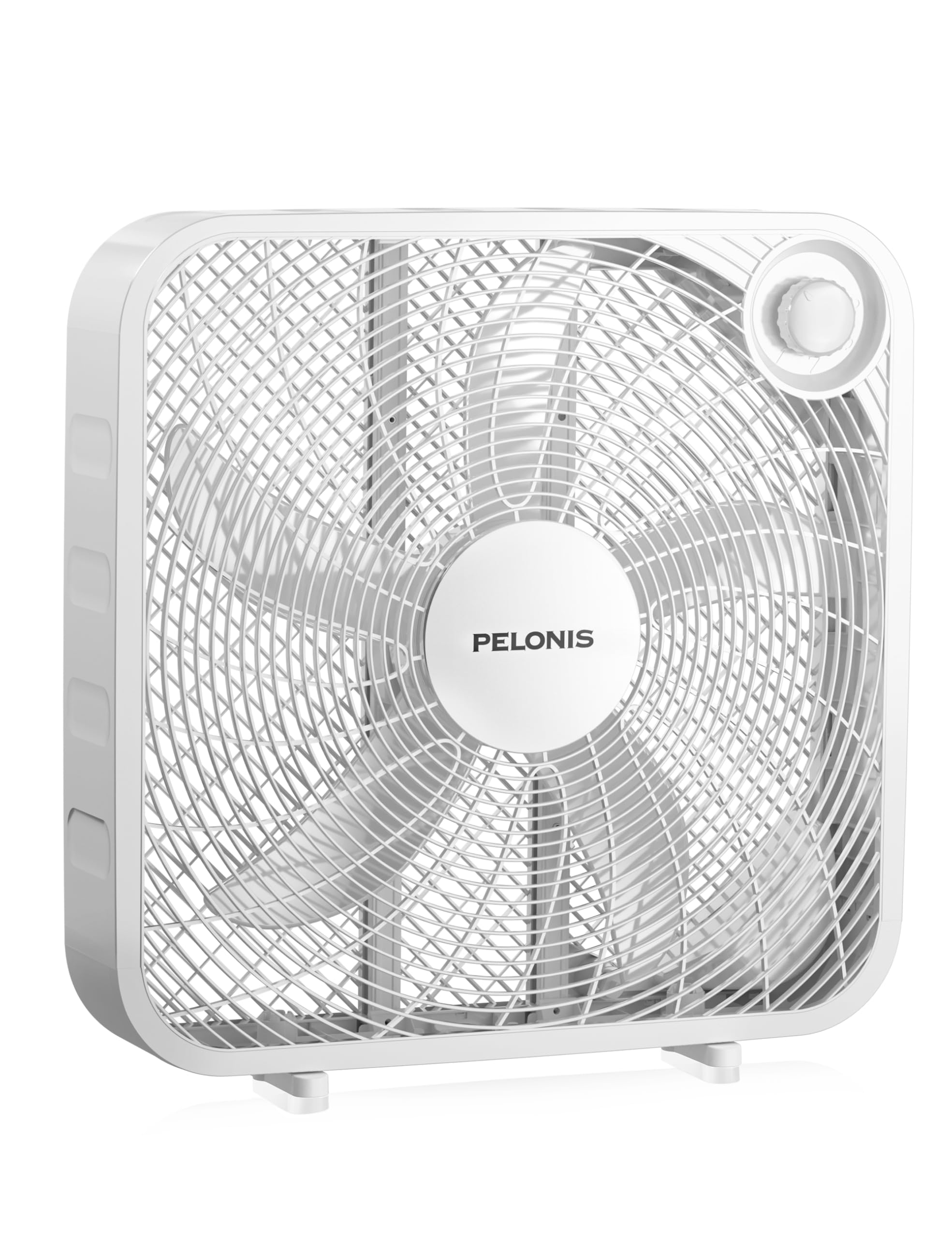 Photo 1 of PELONIS 20 Inch Box Fan – 3 Speeds, Window Fans, Floor or Tabletop, 25ft/s, 2025 Upgraded, Superior Air Throw (2295 CFM), Lightweight, 5 Blades, Fans for Bedroom, Office, Living Room, Garage