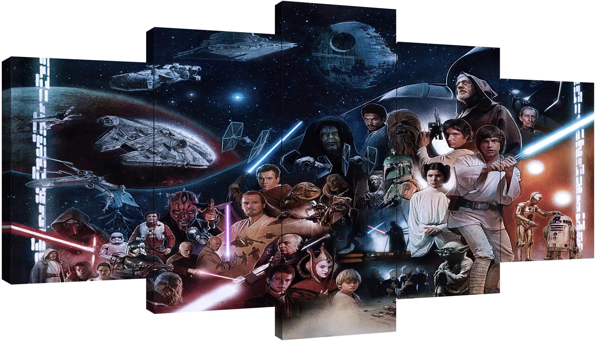 DEHUAART Paul Shipper Star Wars Wall Art Canvas - 5 Pieces HD Canvas Print Home Decor Poster (Frame,30x40x2p+30x60x2p+30x80x1p)