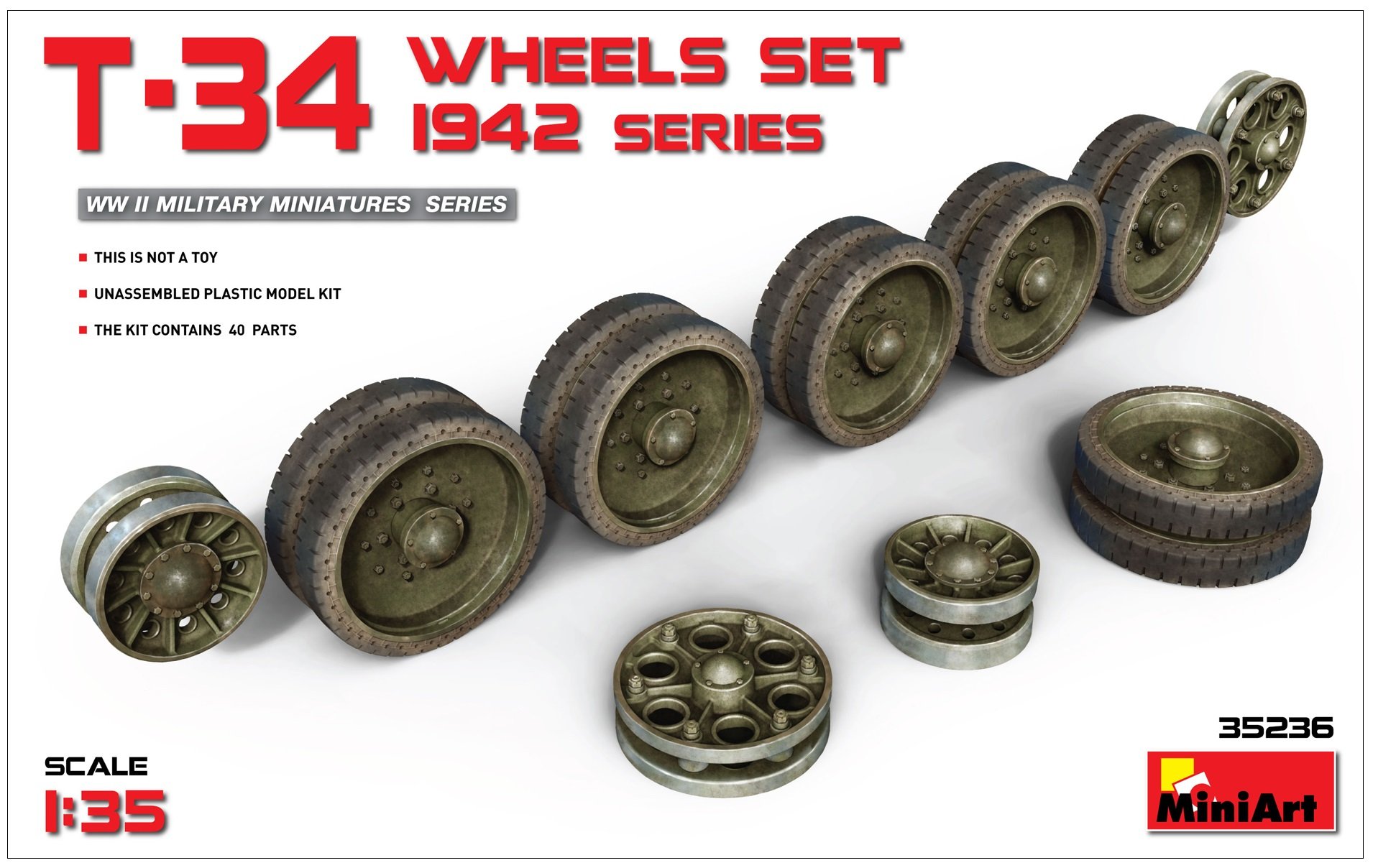 Miniart 1: 35 - T-34 Wheels Set 1942 Series