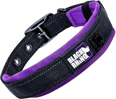 Black Rhino Comfort Collar Ultra Soft Neoprene Padded Dog Collar Large