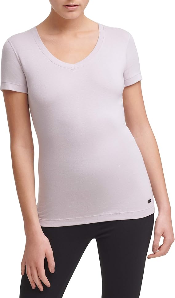 DKNY Women's VNeck Cotton Modal TShirt, WREN, L Amazon.co.uk Clothing