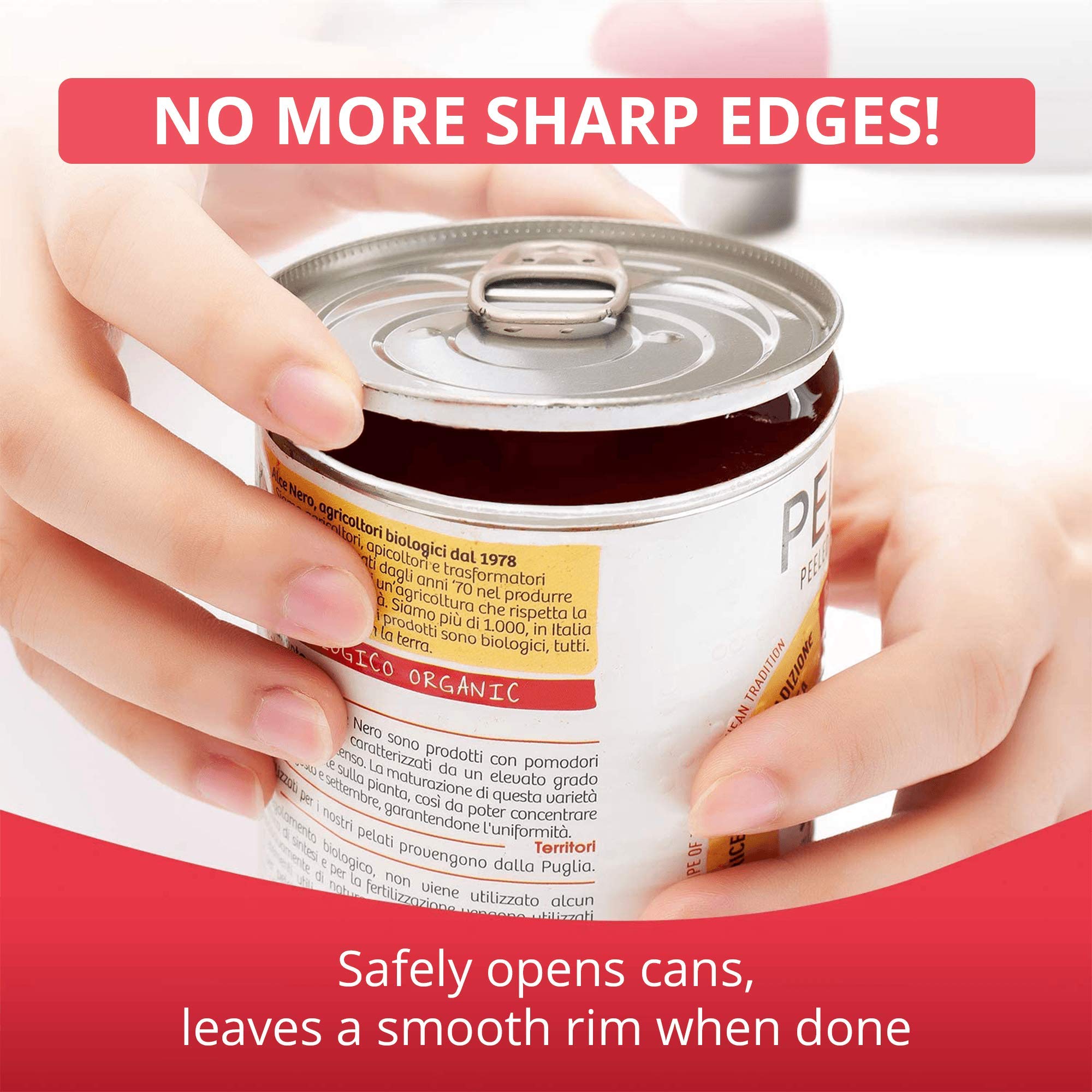 Kitchen Mama Auto Electric Can Opener : Open Your Cans with A Simple Press of Button - Automatic, Hands Free, Smooth Edge, Food-Safe, Battery Operated, YES You CAN (Red)