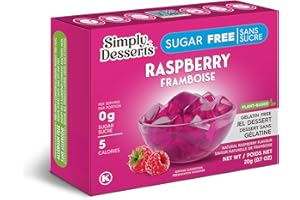 Simply Delish Jel Dessert - Sugar-Free Jelly Powder - Raspberry Jelly Flavor - 20 gr - Gluten Free, Keto, Halal, Vegan - Gela