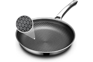 Frying Pan, 12-Inch Hybrid Non Stick Frying Pan, Oven & Dishwasher Safe, Non Toxic Chef's Pan, Compatible with All Cooktops, 