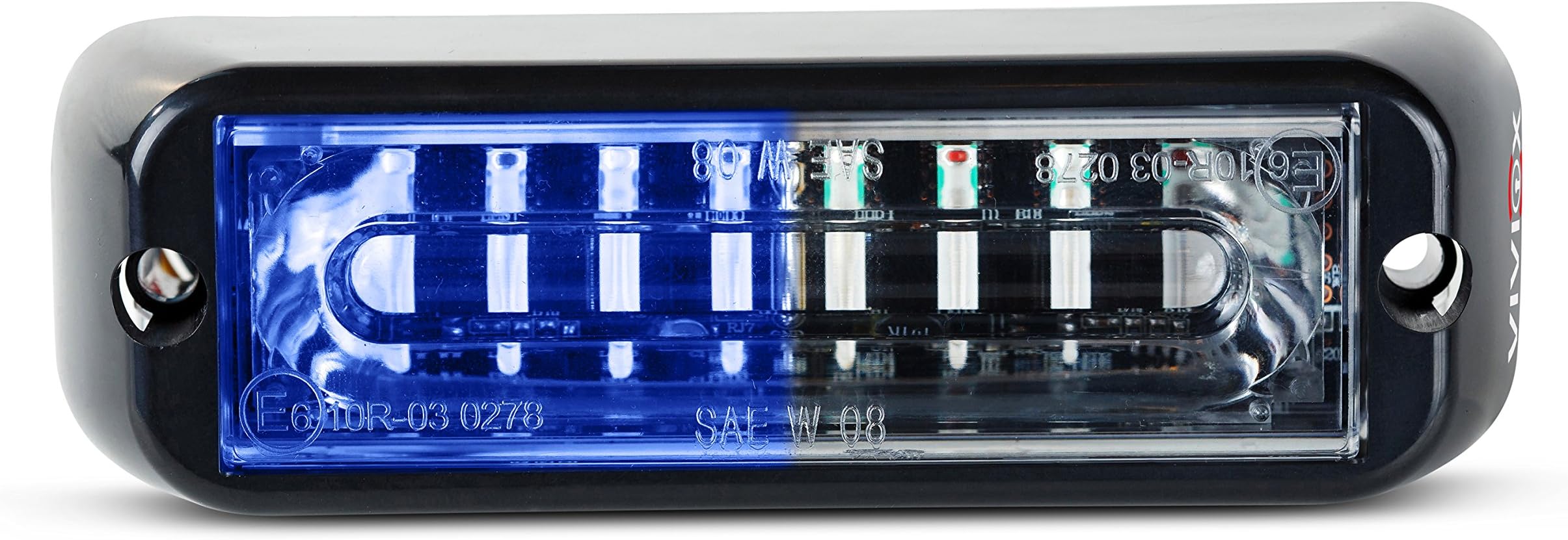 VIVIOX Intensity Grill Light 8 LED Police, EMS or Fire Emergency Vehicle Auto Light Head with Dualism Technology - A4800-L-DP-B/C