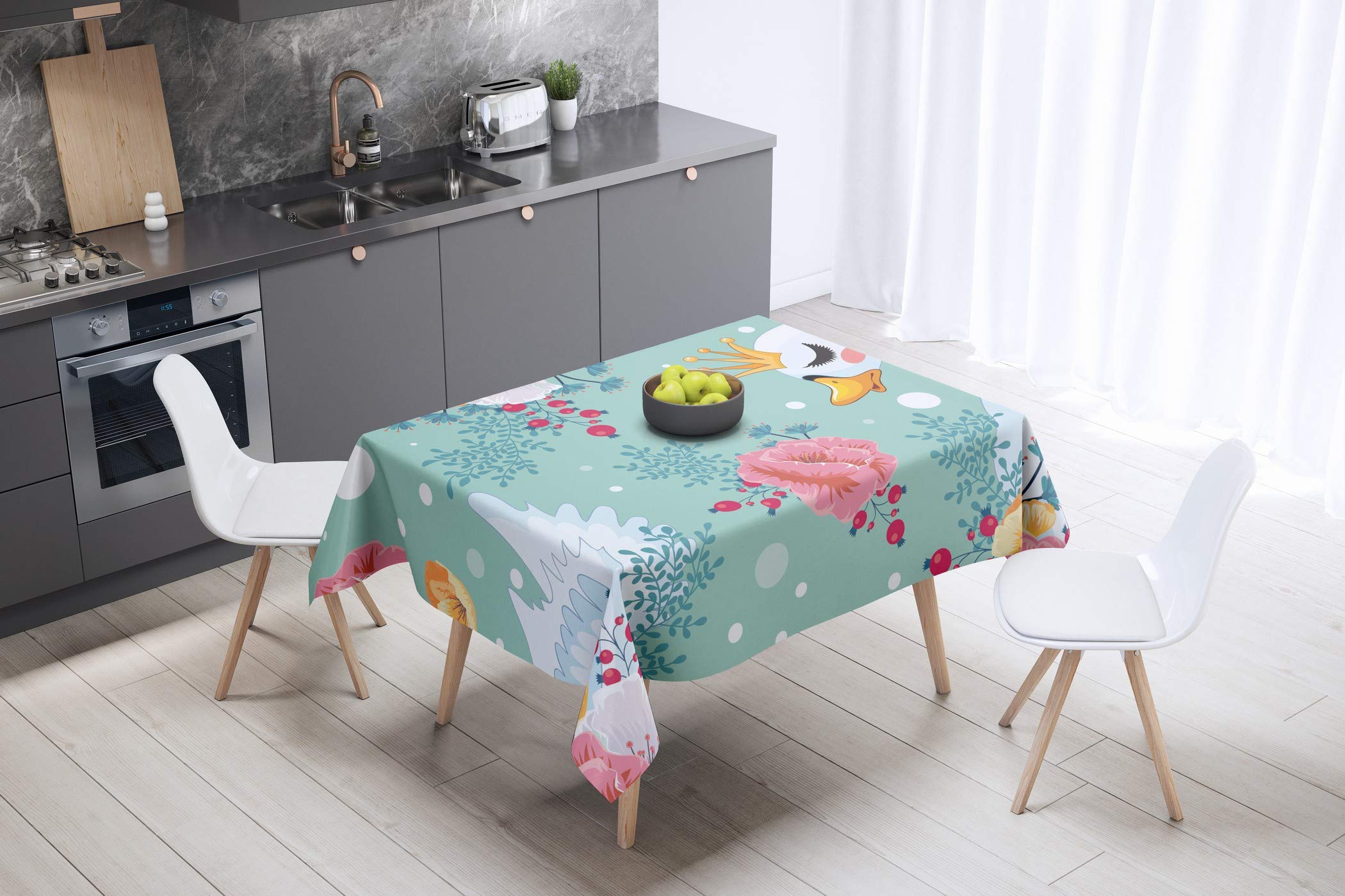 Bonamaison Kitchen Decoration, Tablecloth, 140cm x 140cm - Designed and Manufactured in Turkey