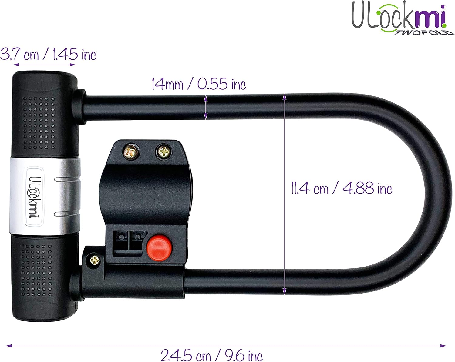 Ulockmi TWOFOLD Bike U Lock, 14mm Hardened Steel, Sold Secure Pedal Cycle Gold Certified, Double Bolt Shackle, 3 Coded Keys - Image 5