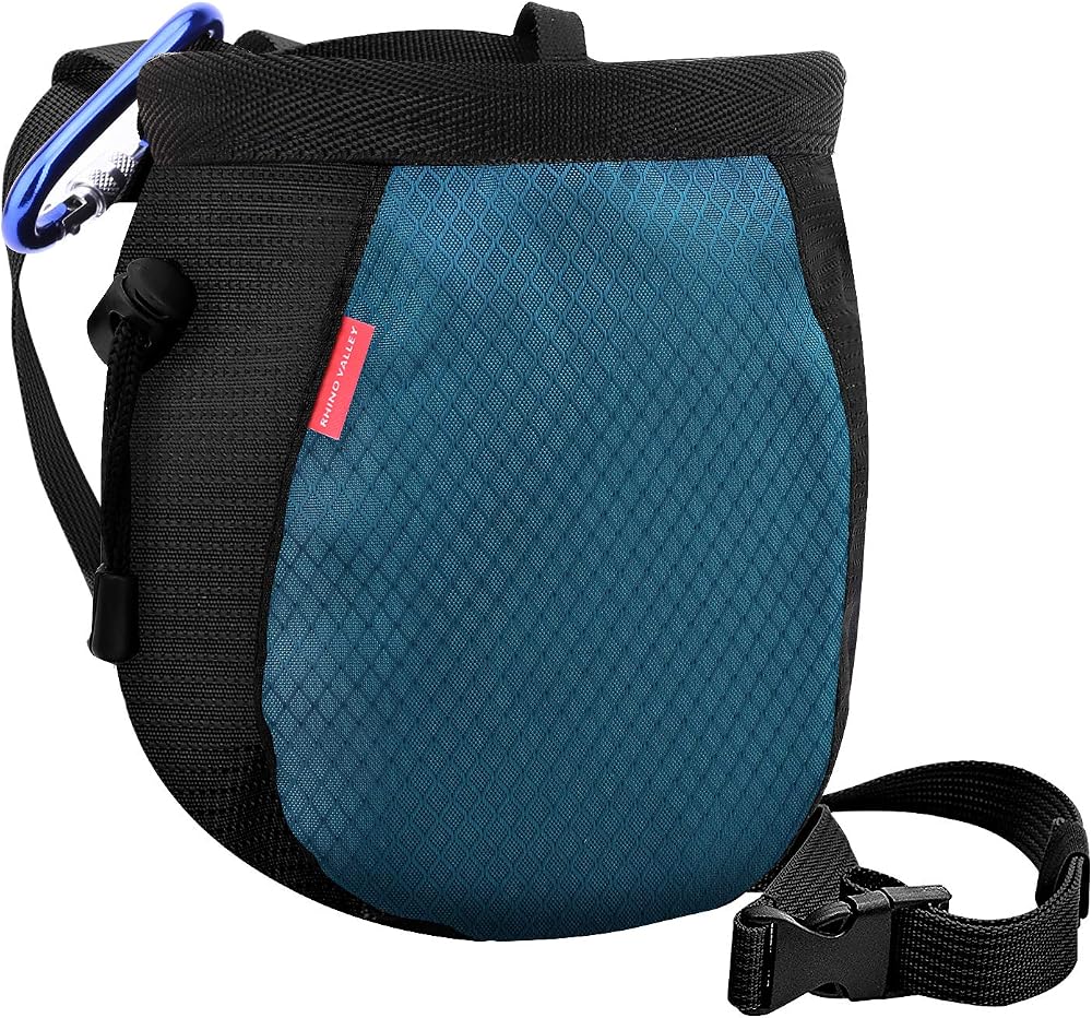 Rhino Valley Climbing Chalk Bag with Adjustable Belt and Carabiner Clip