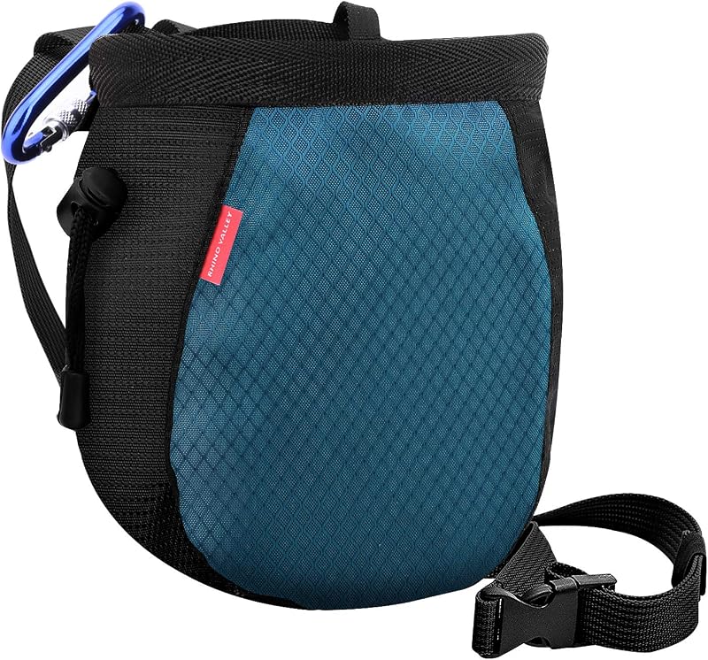 Rhino Valley Climbing Chalk Bag with Adjustable Belt and Carabiner Clip