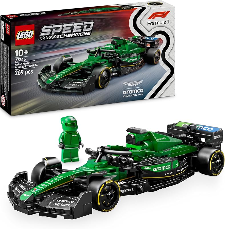 Speed Champions Voiture F1 Aston Martin Aramco AMR24 - Jeu de Construction avec Voiture de Course - Minifigurine Collector de Pilote de Formule 1 - Cadeau pour garçons et Filles dès 10 Ans 77245