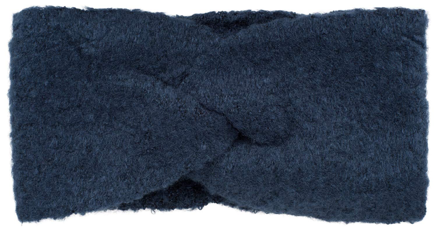styleBREAKER Women Fine knit headband lightly mottled with twist knots, warm winter hair band woven fabric, headband 04026052, Colour:Dark Blue