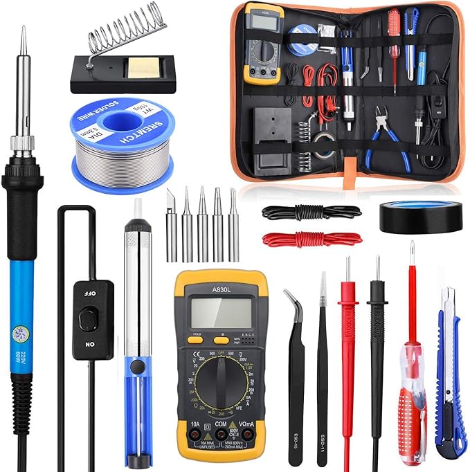 title=Saldatore a Stagno 60W, SREMTCH Stagno per Saldatura Kit con Valigetta per