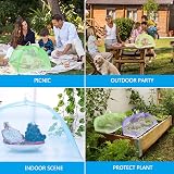 AKOFIC 4 Pack 17in Pop Up Mesh Food Covers Tent Umbrella Yellow Green Blue view 7