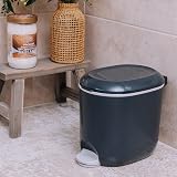 Addis Premium Deluxe Bathroom Pedal Bin 3.5L Charcoal & Light Grey view 2