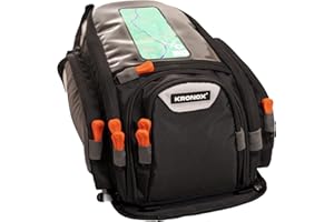 KRONOX Motorcycle Tank Bag with Waterproof Cover - Universal Motorcycle Gas Tank Bag with Straps. Fits Most Honda Yamaha Kawasaki and Harley Bikes