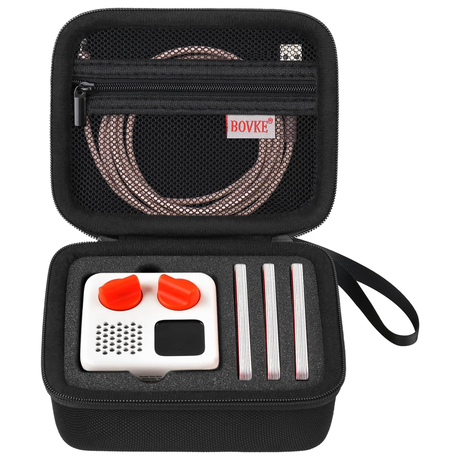 BOVKE Carrying Case Compatible with Yoto Mini Kids Audio & Music Player, Storage Holder Bag for Children’s Speaker Plays Audiobook Cards Radio, Extra Space for Charging Cables, Cards, Black