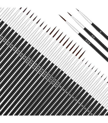 30-Piece Tiny Detail Paint Brush Set - Fine Liner Brushes #0 #00 #000 For Miniature, Crafts & Face Painting - View #8