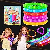 FYHNHM 6PCS Multicolor Light Up Glow Necklaces Bracelets Party Favors Accessories for , Glow Sticks Pop Tubes for kids,Glow Birthday Camping Wedding Party Supplies Decorations for Boys Girls