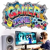 Gamer Wall Stickers for Kids Boys: Peel and Stick Cool Gaming Video Gameing Wall Decals - Wall Art Decor Kids Supplies Ages 1 2 3 4 5 6 7 8 9 10 11 12 Year