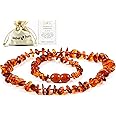 RAW Baltic Amber Necklace - Natural Amber from Baltic Region, Genuine Amber (13in.)