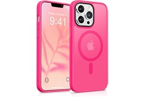 GONEZ Magnetic for iPhone 13 Pro Max Case, Compatible with MagSafe, [Military-Grade Drop Protection][Anti-Fingerprint] Slim Translucent Matte Back Shockproof Phone Protective Case (Hot Pink)