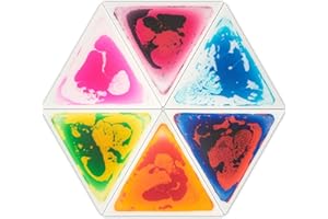 LONGKING 6-Sheet Liquid Triangle Sensory Tiles, Colorful Floor Tile for Play Centers, Playroom, Lava Tiles, 12.7" x 14.7"