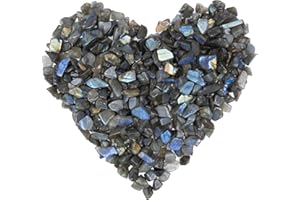 ZAICUS Labradorite Crystal Chips bulk Gemstone healing Crystal Natural Irregular Shaped Crushed Stone Reik Healing Tumbled Chips Crystal Chips for Witchcraft & Jewelry Making Home Decoration 1 Lb