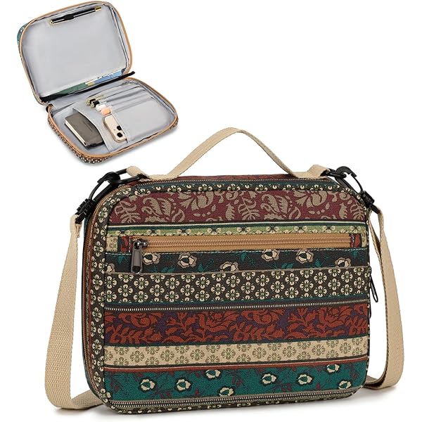 Bible Cover Case For Women Heouvo , Large Bible Bag Carrying Case With Shoulder Strap, Bible Study Supplies Bible Journaling Kit Book Carrying Case With Bible Highlighters Tabs Gift For Lady (Black