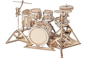 Rowood Drum Set 3D Puzzles for Adults, Wooden DIY Toy Kit for Teens Kids, Drum Kit(246PCS)
