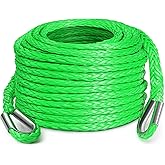 DAYDOOR 1/4'' x 50Ft Synthetic Winch Rope Extension, 10,000 Lbs Winch Extension Rope for Off Road Recovery, Winch Extensin Li
