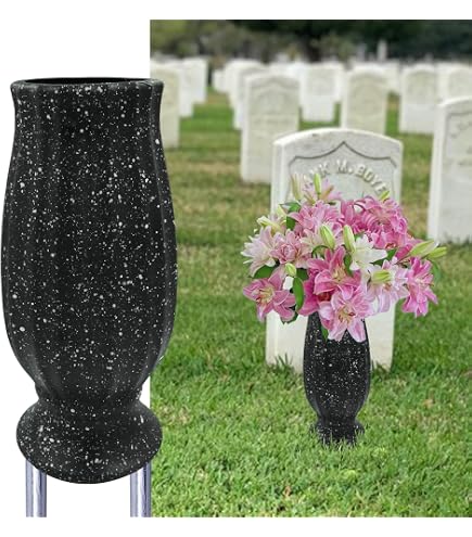 Amazon.com: MYGDLUS Cemetery Vase, Black Plastic, Modern