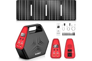 Sinkeu Solar Generator with 40W Foldable Panels Included, 146Wh Portable Power Station, 100W AC Outlet Outdoor Electric Generator for RV Camping Home Emergency Power Backup