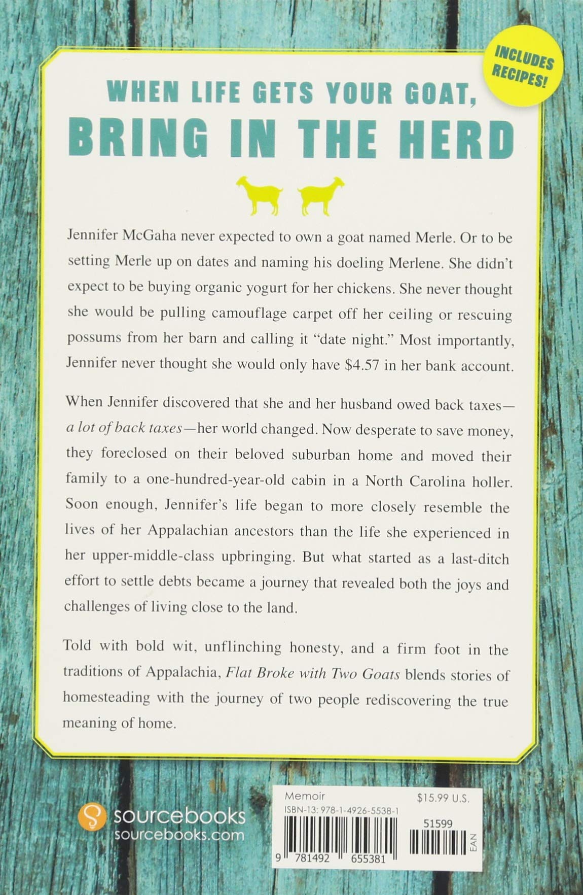 Flat Broke With Two Goats A Memoir Mcgaha Jennifer Amazon Com Books