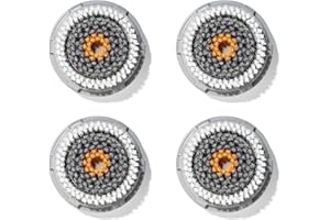 Brushot Men's Facial Cleansing Brush Head Compatible with Clarisonic Mia 1, Mia 2, Mia Fit, Alpha Fit, Smart Profile Uplift and Alpha Fit, 4 Pack
