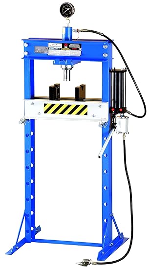 Pro-Lift-Werkzeuge Hydraulik-Presse 20 t pneumatisch + manuell mit Handpumpe Werkstatt Industriepresse umformen Shop-Press ve